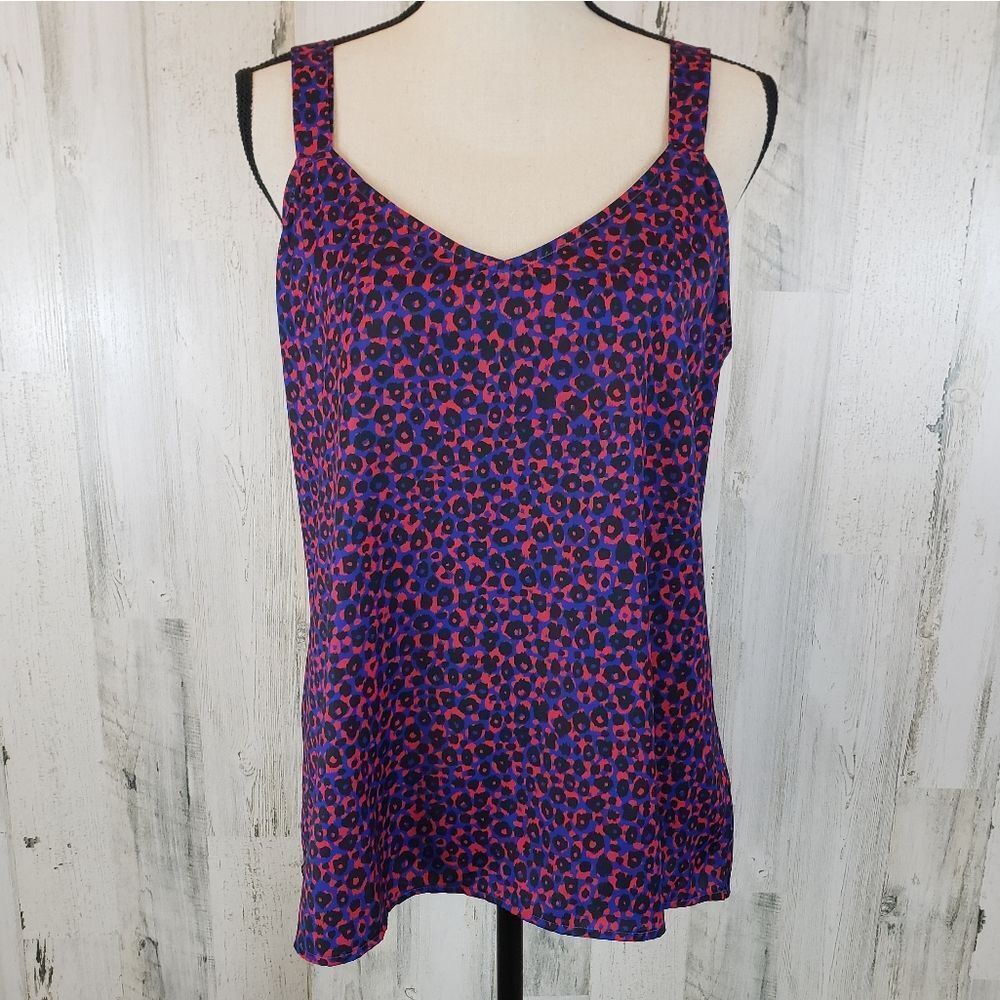 David Lerner Leopard Double Strap Cami Sz L
